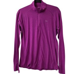 Paradox Merino Blend mock neck base layer 1/4 zip purple womens size large